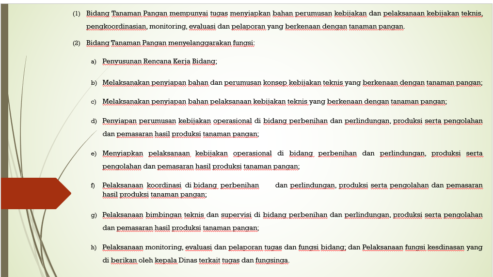 TUGAS DAN FUNGSI BIDANG TANAMAN PANGAN