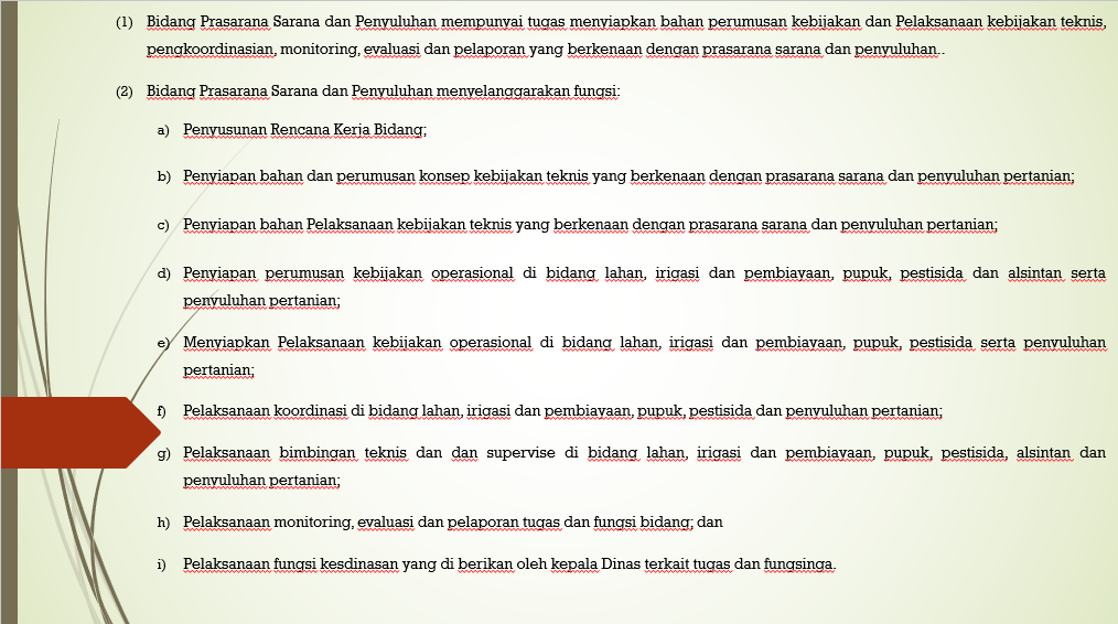 TUGAS DAN FUNGSI BIDANG SARANA PRASARANA DAN PENYULUHAN