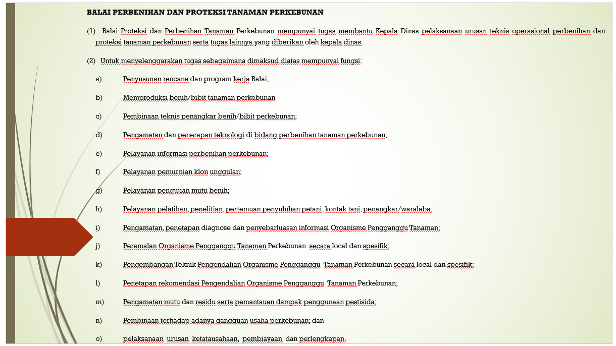 TUGAS DAN FUNGSI BALAI PERBENIHAN DAN PROTEKSI TANAMAN PERKEBUNAN 